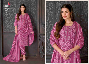 Kala Jaipuri Vol 10 Cotton Kurti Pant Dupatta Set