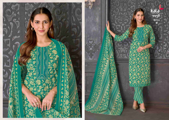 Kala Jaipuri Vol 10 Cotton Kurti Pant Dupatta Set