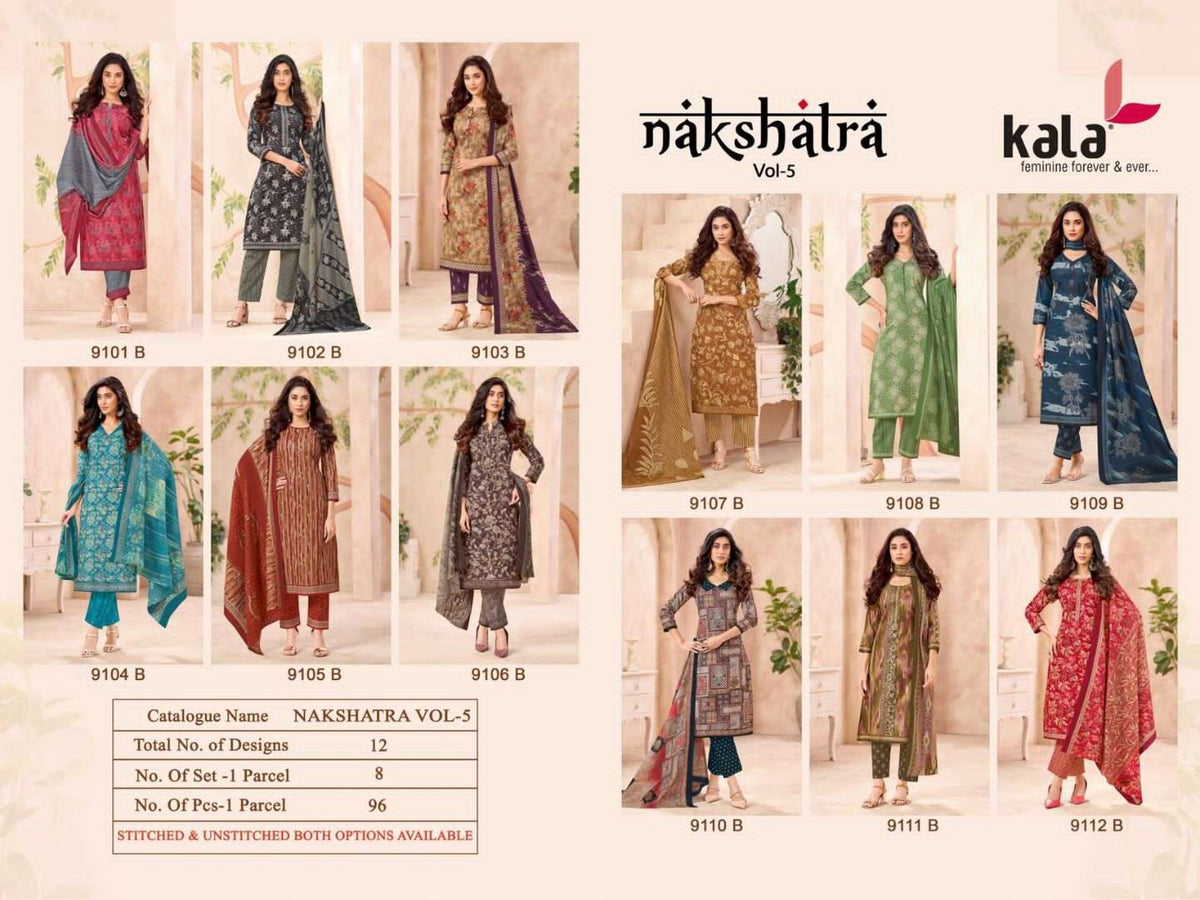 Kala Nakshatra Vol 5 Pure Premium Cotton Dress Material - Amrah Wholesale