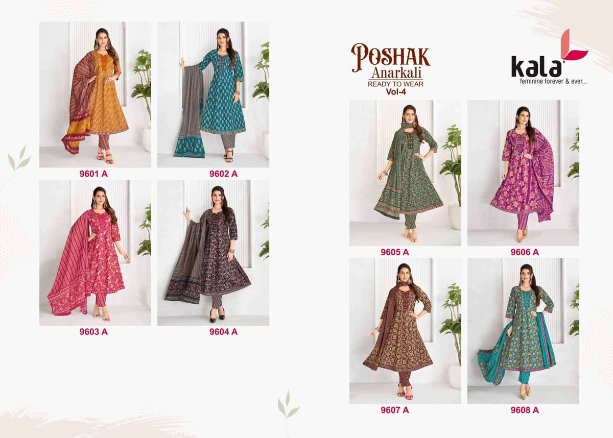 Kala Poshak Anarkali Vol 4 Ready-Made Cotton Anarkali Suit - Amrah Wholesale