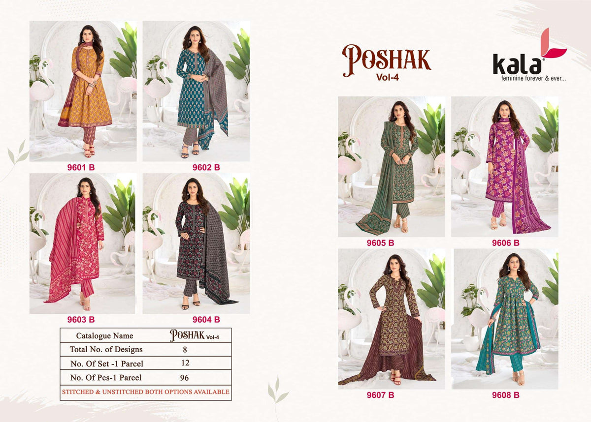 Kala Poshak Vol-4 Cotton Printed Unstitched Dress Material