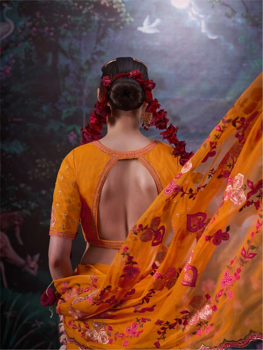 Kalaakand Madhuban Vol 1 Gold Shimmer Embroidered Saree - Amrah Wholesale