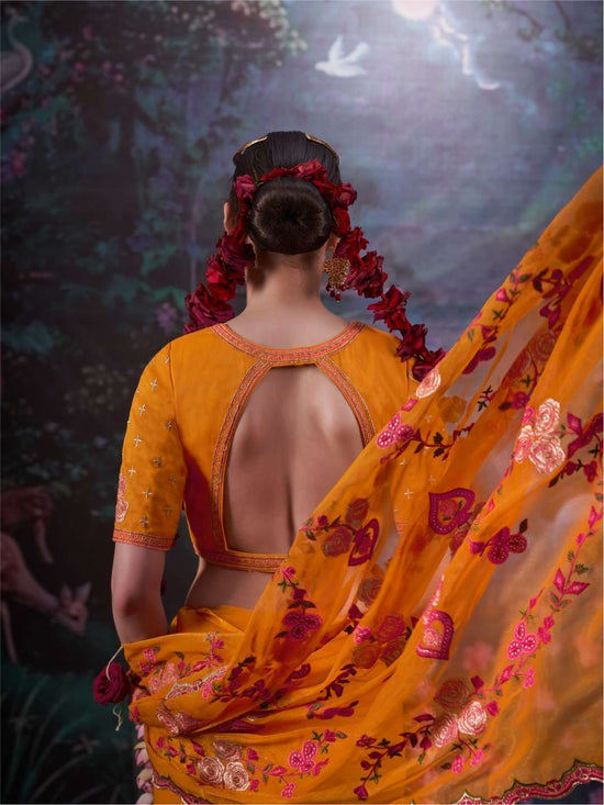 Kalaakand Madhuban Vol 1 Gold Shimmer Embroidered Saree - Amrah Wholesale