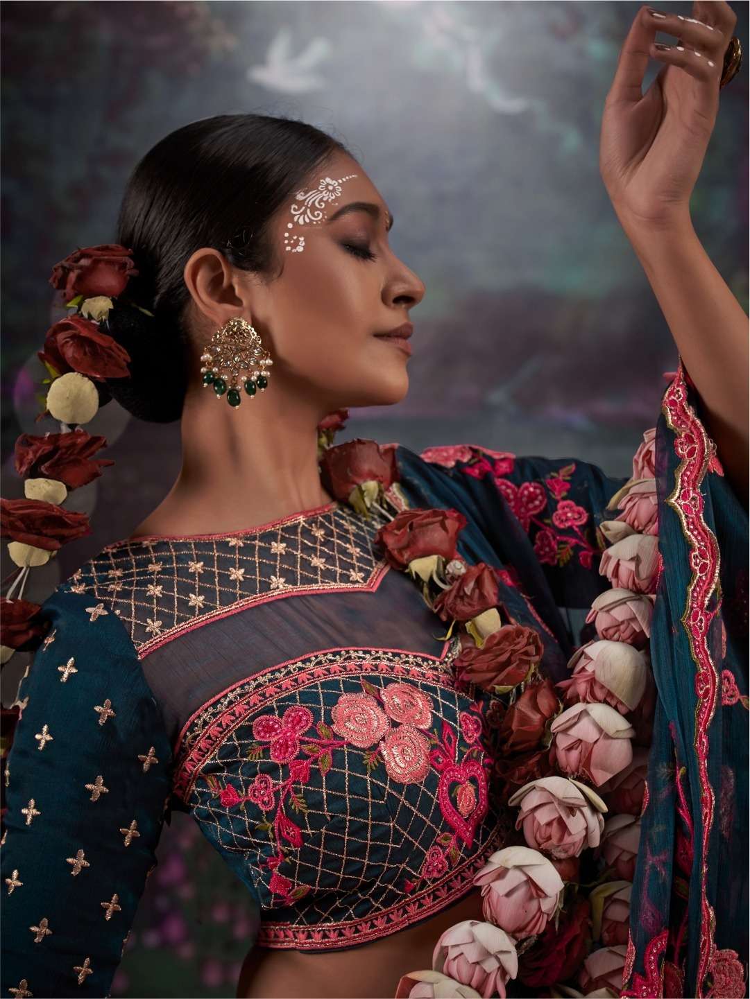 Kalaakand Madhuban Vol 1 Gold Shimmer Embroidered Saree - Amrah Wholesale