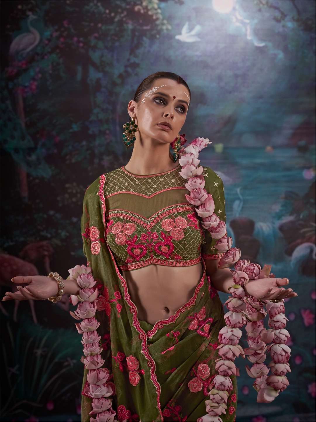 Kalaakand Madhuban Vol 1 Gold Shimmer Embroidered Saree - Amrah Wholesale
