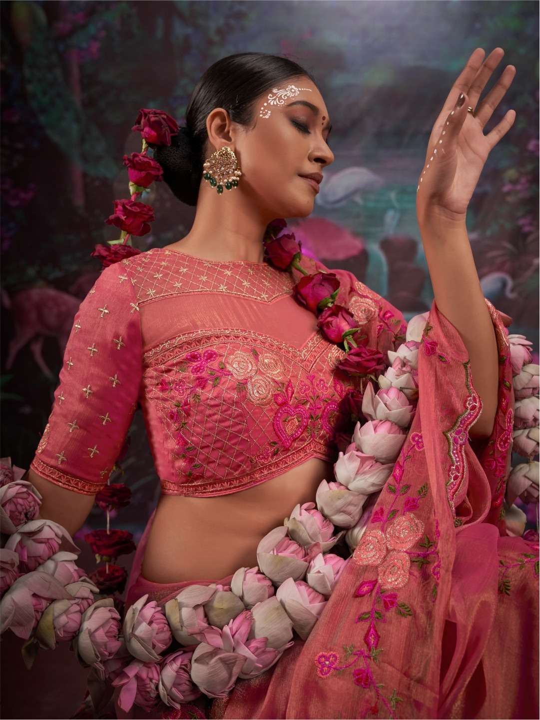 Kalaakand Madhuban Vol 1 Gold Shimmer Embroidered Saree - Amrah Wholesale
