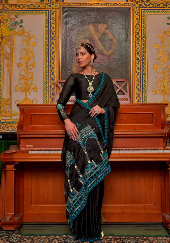 Kalaakand Mandir 501 To 504 Satin Chiffon Embroidered Saree - Amrah Wholesale