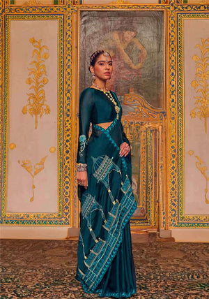 Kalaakand Mandir 501 To 504 Satin Chiffon Embroidered Saree - Amrah Wholesale