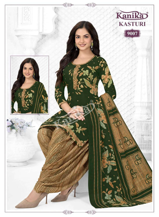 Kanika Kasturi Vol. 9 Printed Mix Fabric Kurti Pant Dupatta Set - Amrah Wholesale