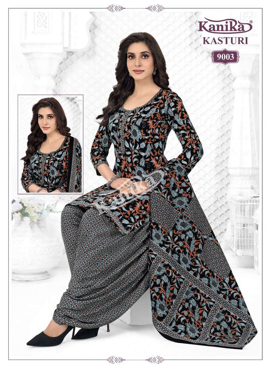 Kanika Kasturi Vol. 9 Printed Mix Fabric Kurti Pant Dupatta Set - Amrah Wholesale