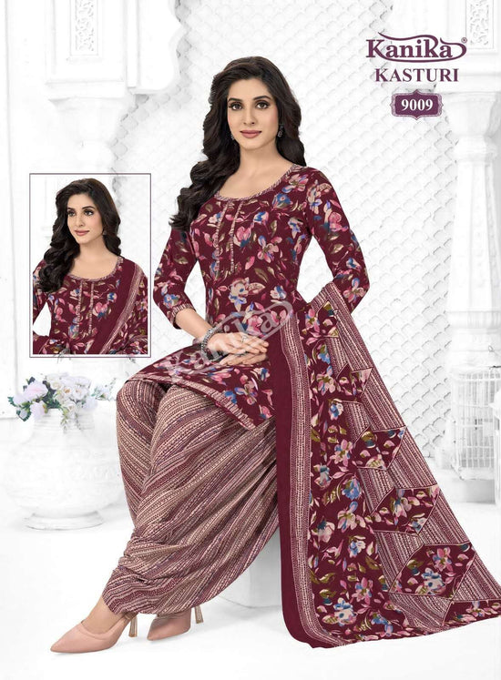 Kanika Kasturi Vol. 9 Printed Mix Fabric Kurti Pant Dupatta Set - Amrah Wholesale