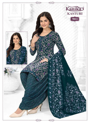 Kanika Kasturi Vol. 9 Printed Mix Fabric Kurti Pant Dupatta Set - Amrah Wholesale