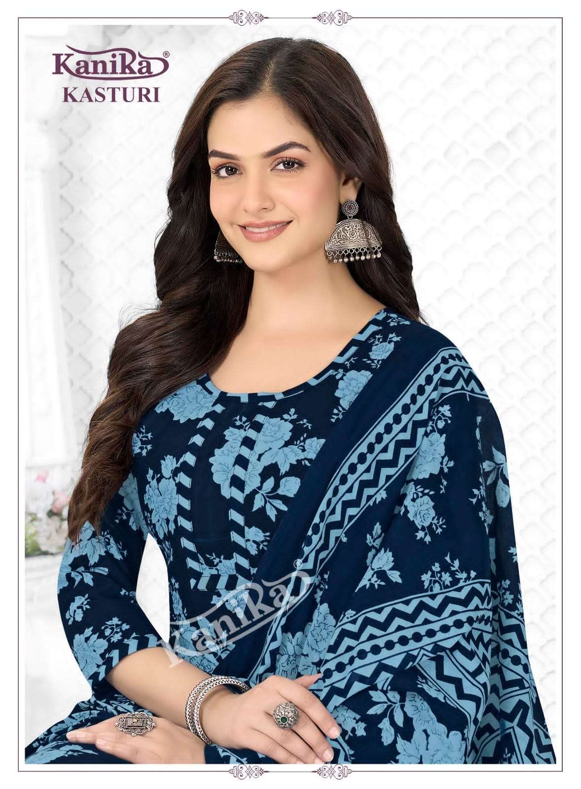 Kanika Kasturi Vol. 9 Printed Mix Fabric Kurti Pant Dupatta Set - Amrah Wholesale