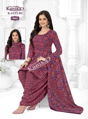 Kanika Kasturi Vol. 9 Printed Mix Fabric Kurti Pant Dupatta Set - Amrah Wholesale