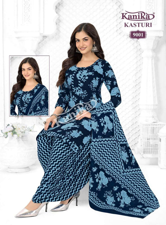 Kanika Kasturi Vol. 9 Printed Mix Fabric Kurti Pant Dupatta Set - Amrah Wholesale