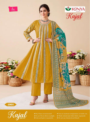 Kanya Kart Kajal Vol-1 Roman Silk Embroidered Stitched Salwar Suit Set