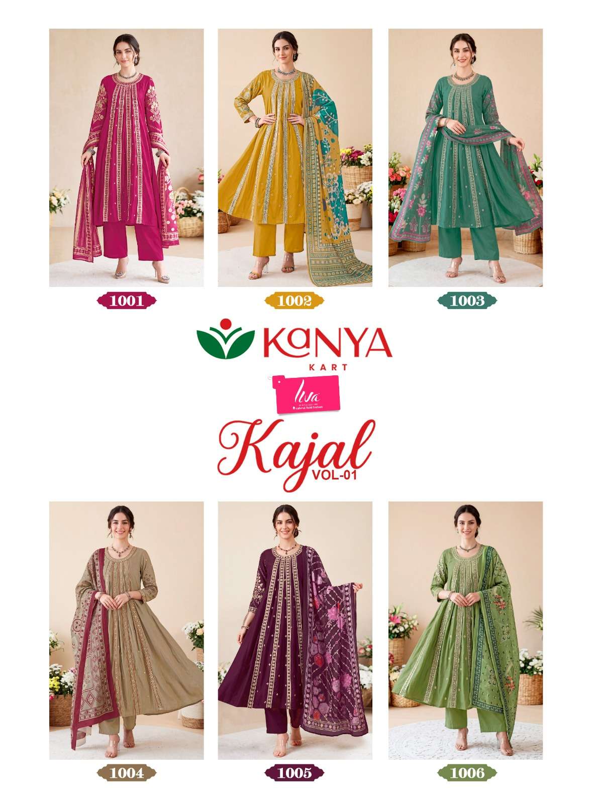 Kanya Kart Kajal Vol-1 Roman Silk Embroidered Stitched Salwar Suit Set