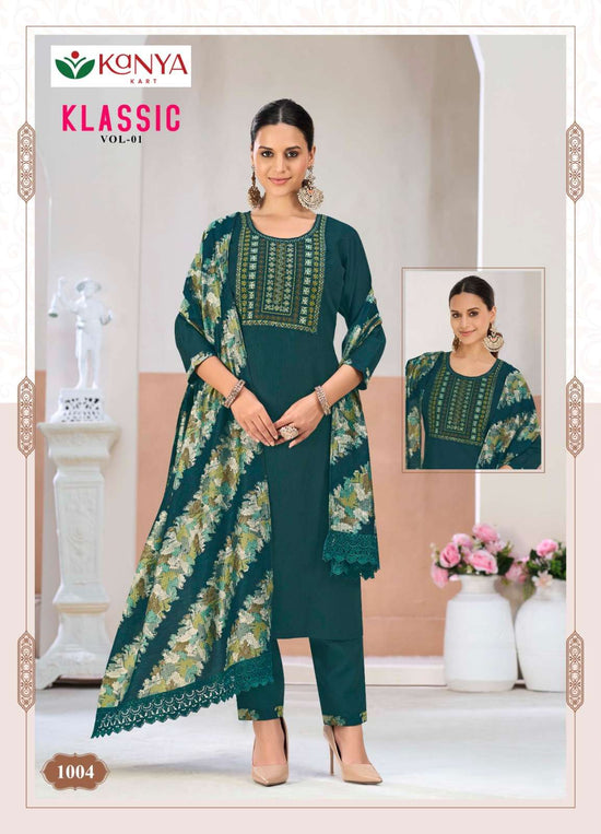 Kanya Kart Klassic Vol-1 Berlin Silk Embroidered Salwar Suit Set