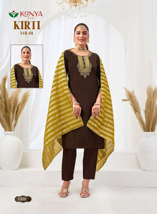 KANYA KART KRITI VOL-1 Roman Silk Stitched Dress Collection