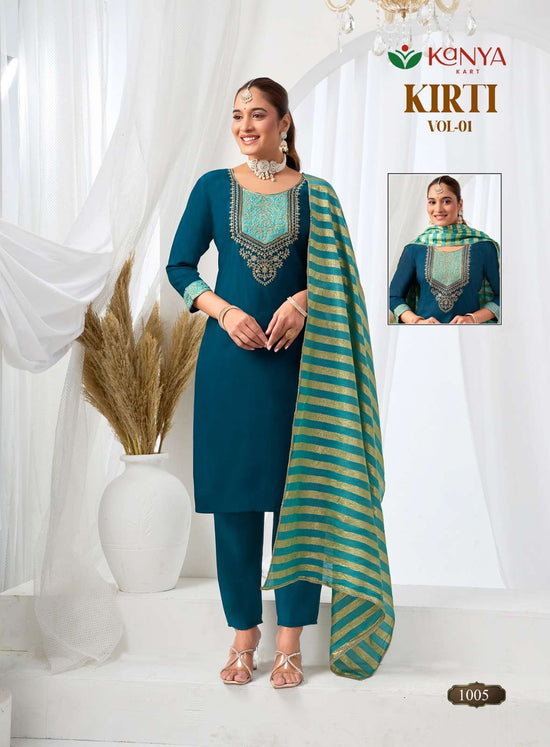 KANYA KART KRITI VOL-1 Roman Silk Stitched Dress Collection