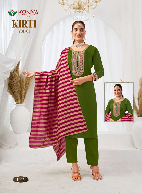 KANYA KART KRITI VOL-1 Roman Silk Stitched Dress Collection