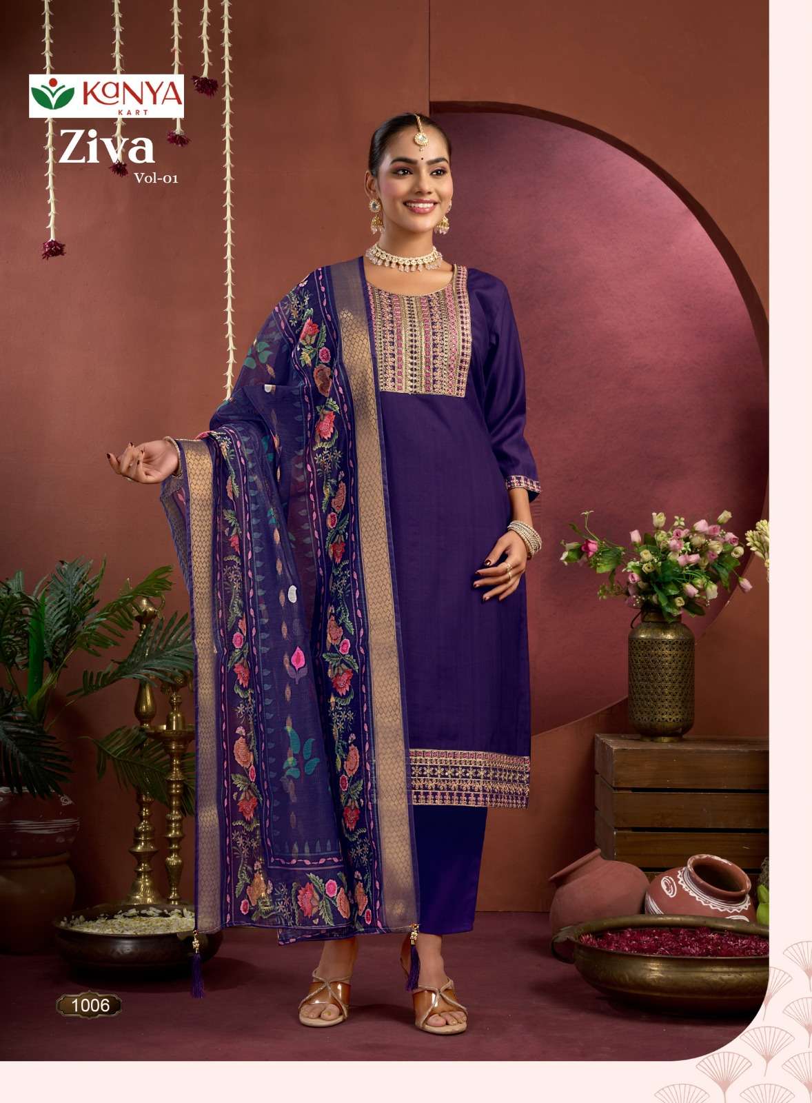 Kanya Kart Ziva Vol - 1 Vertican Embroidered Stitched Dresses - Amrah Wholesale