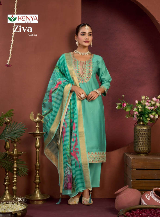 Kanya Kart Ziva Vol - 1 Vertican Embroidered Stitched Dresses - Amrah Wholesale