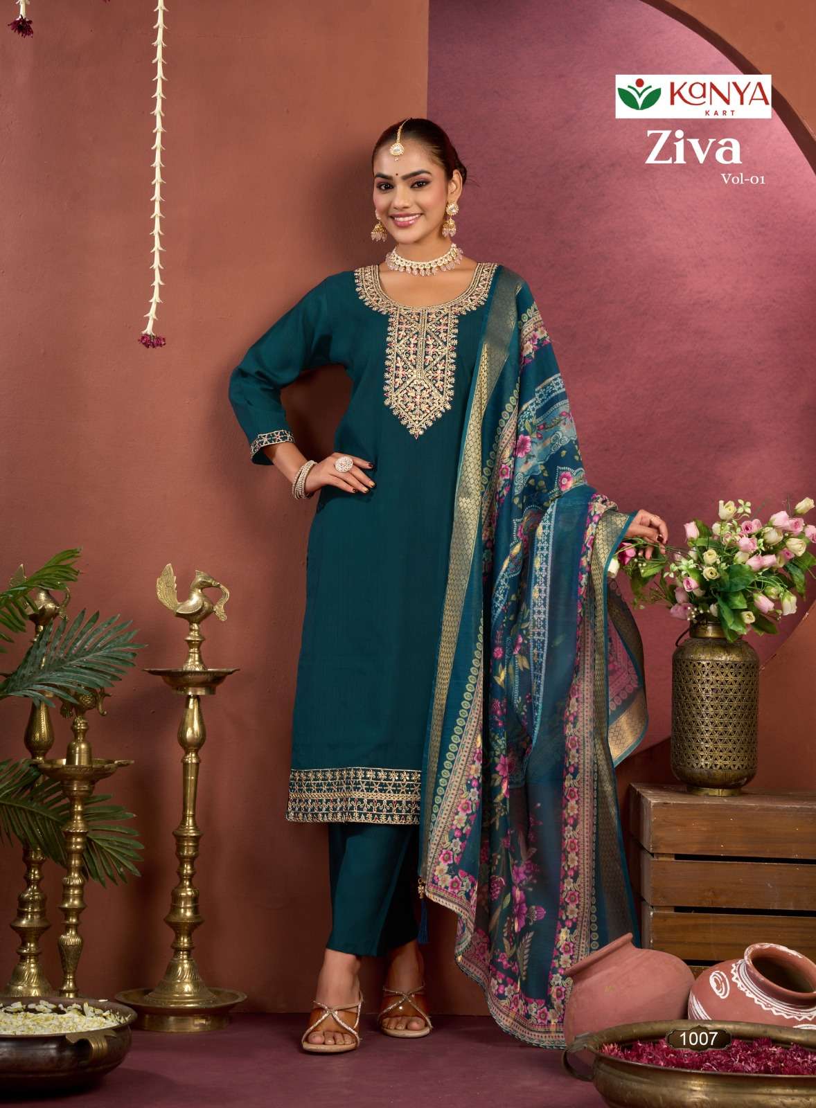 Kanya Kart Ziva Vol - 1 Vertican Embroidered Stitched Dresses - Amrah Wholesale