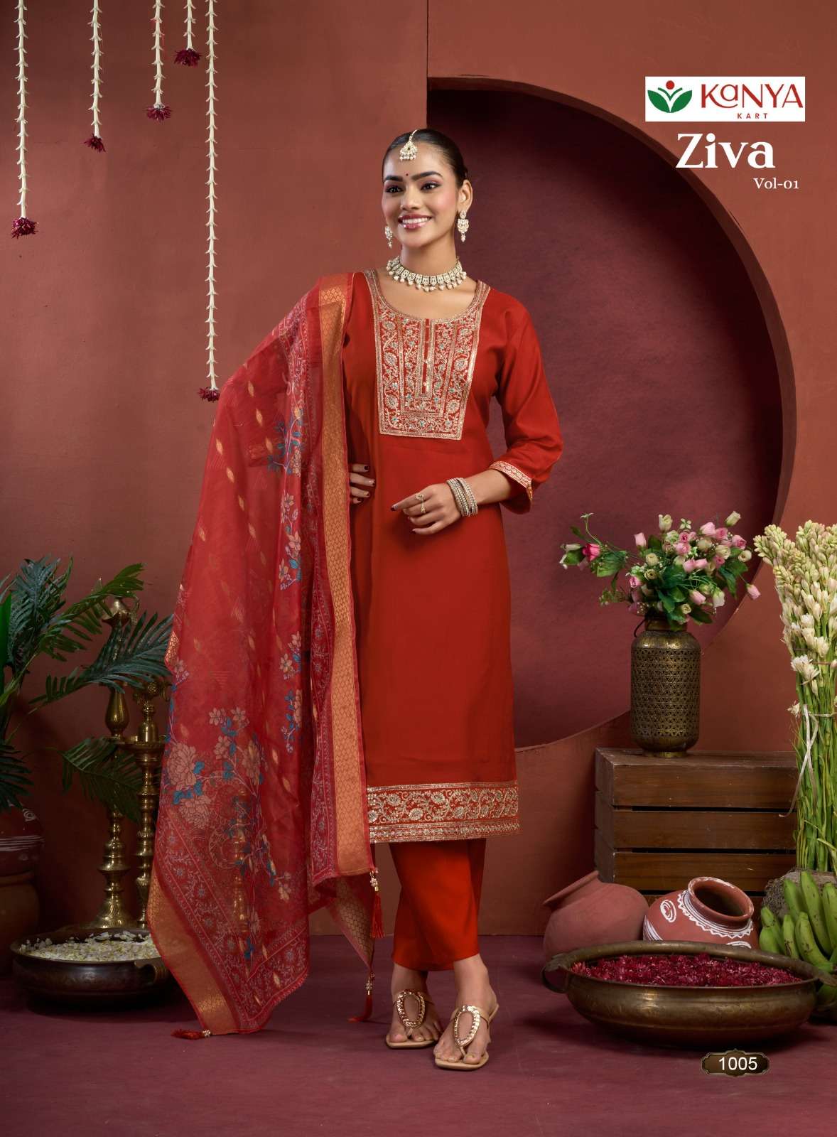 Kanya Kart Ziva Vol - 1 Vertican Embroidered Stitched Dresses - Amrah Wholesale
