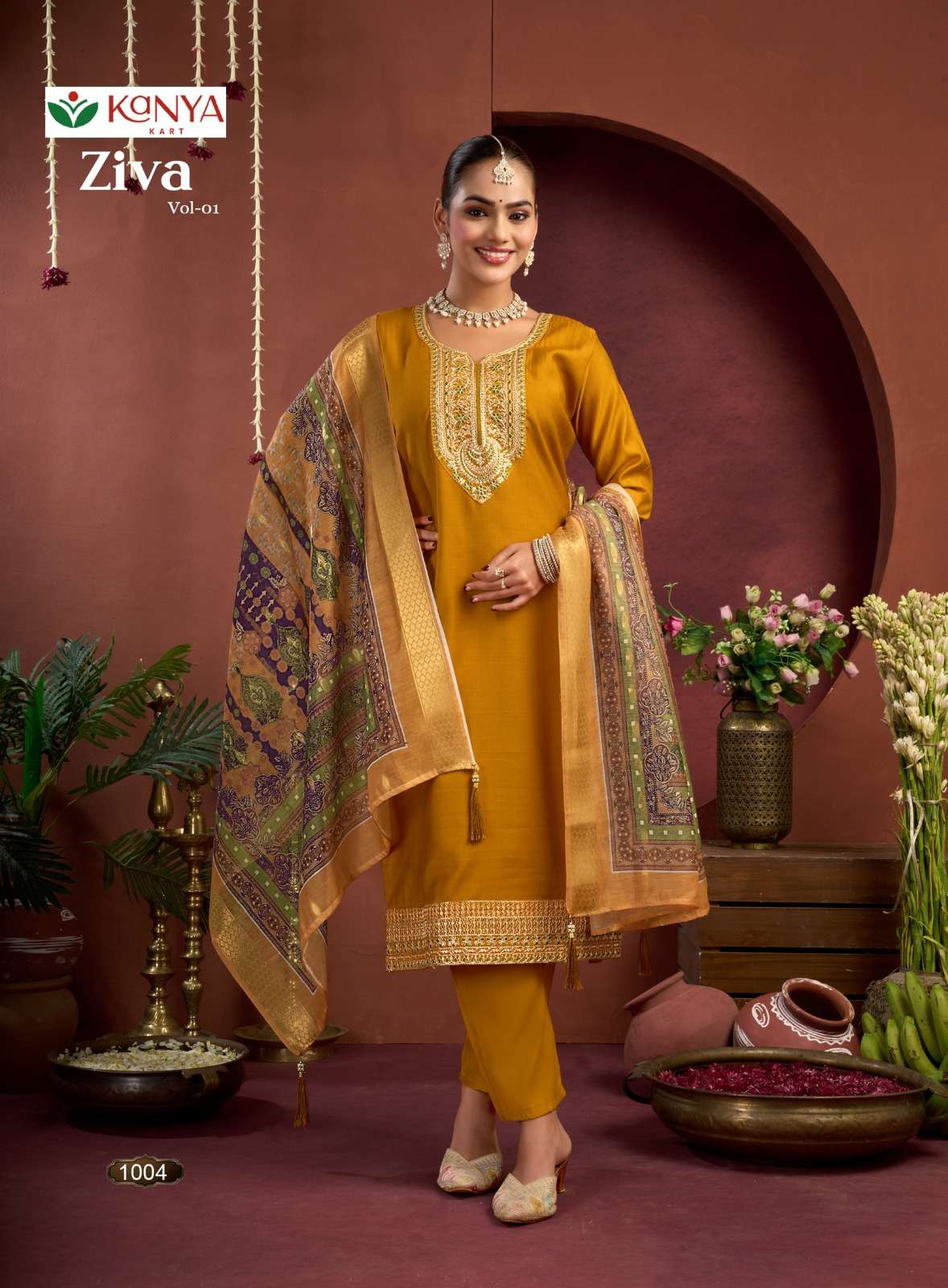 Kanya Kart Ziva Vol - 1 Vertican Embroidered Stitched Dresses - Amrah Wholesale