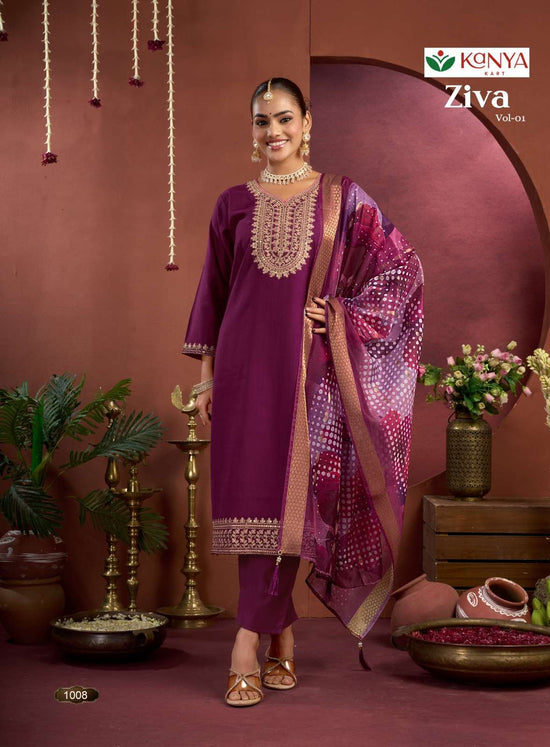 Kanya Kart Ziva Vol - 1 Vertican Embroidered Stitched Dresses - Amrah Wholesale