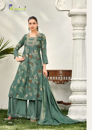 KARISSA HARLEEN Vatican Embroidered Printed Stitched Dress