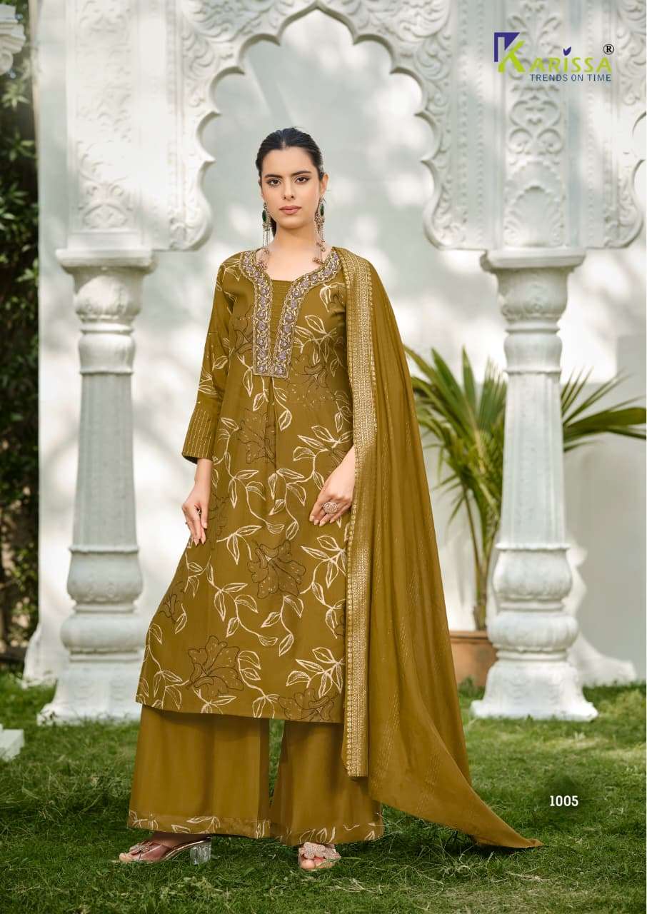 KARISSA HARLEEN Vatican Embroidered Printed Stitched Dress
