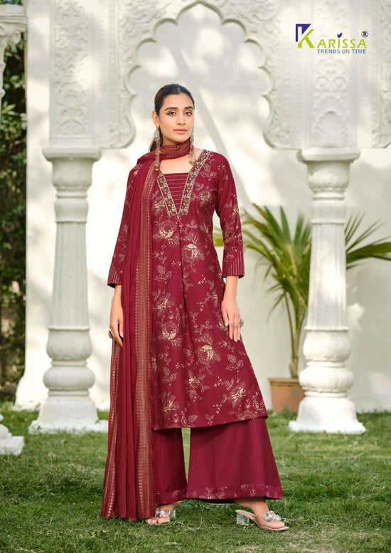KARISSA HARLEEN Vatican Embroidered Printed Stitched Dress