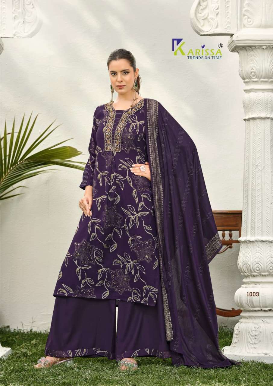 KARISSA HARLEEN Vatican Embroidered Printed Stitched Dress
