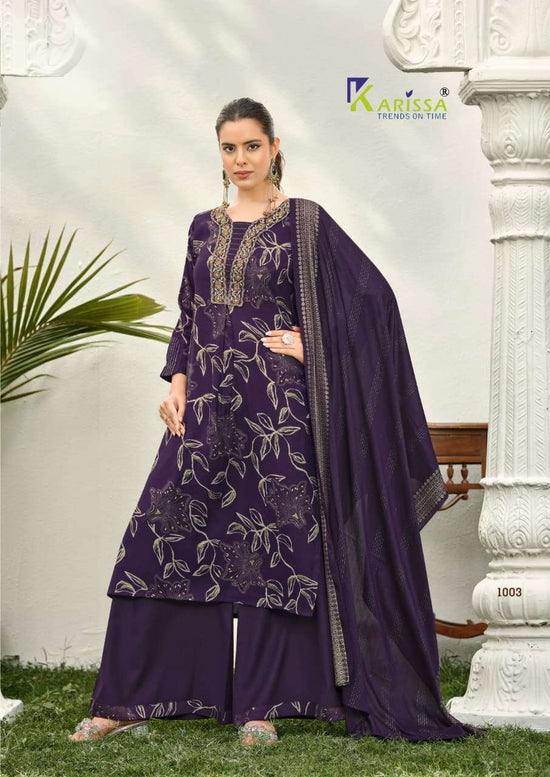 KARISSA HARLEEN Vatican Embroidered Printed Stitched Dress
