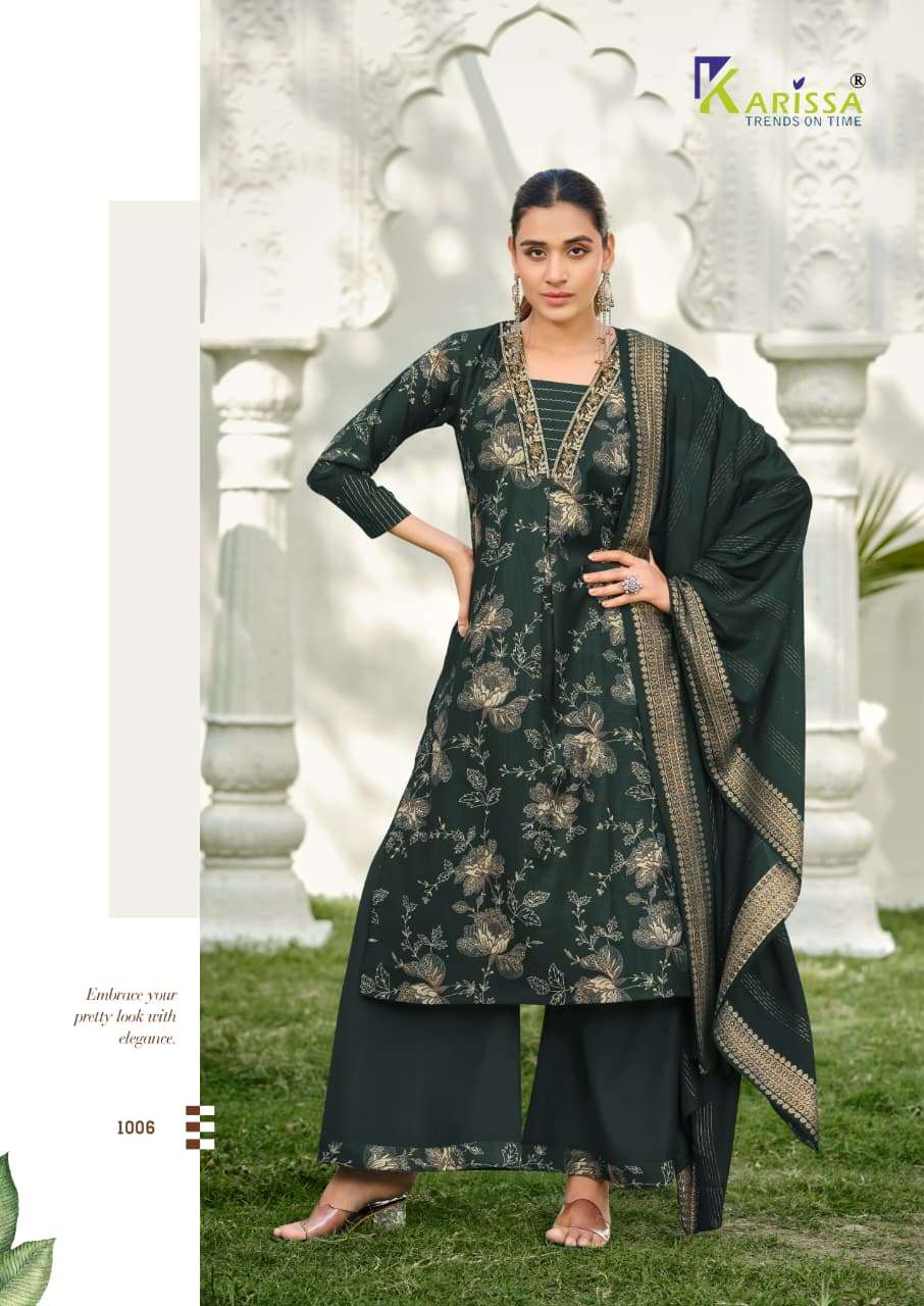 KARISSA HARLEEN Vatican Embroidered Printed Stitched Dress
