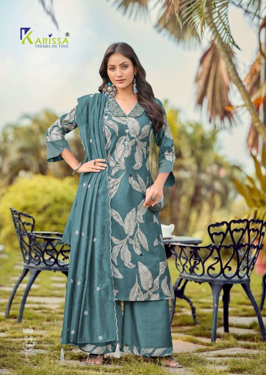 Karissa Kalki 1001 to 1006 Series Vatican Foil Printed Punjabi Suit Set