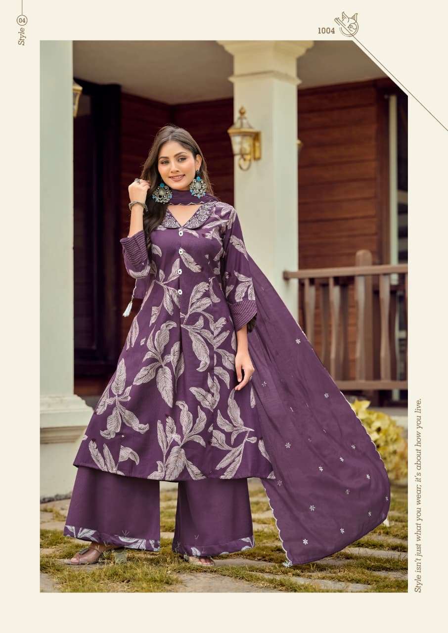 Karissa Kalki 1001 to 1006 Series Vatican Foil Printed Punjabi Suit Set