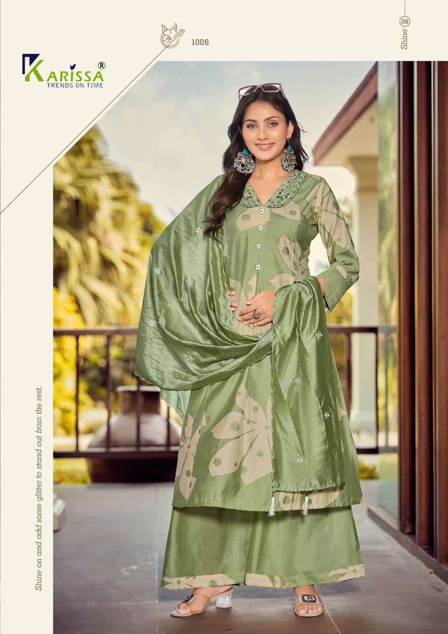 Karissa Kalki 1001 to 1006 Series Vatican Foil Printed Punjabi Suit Set