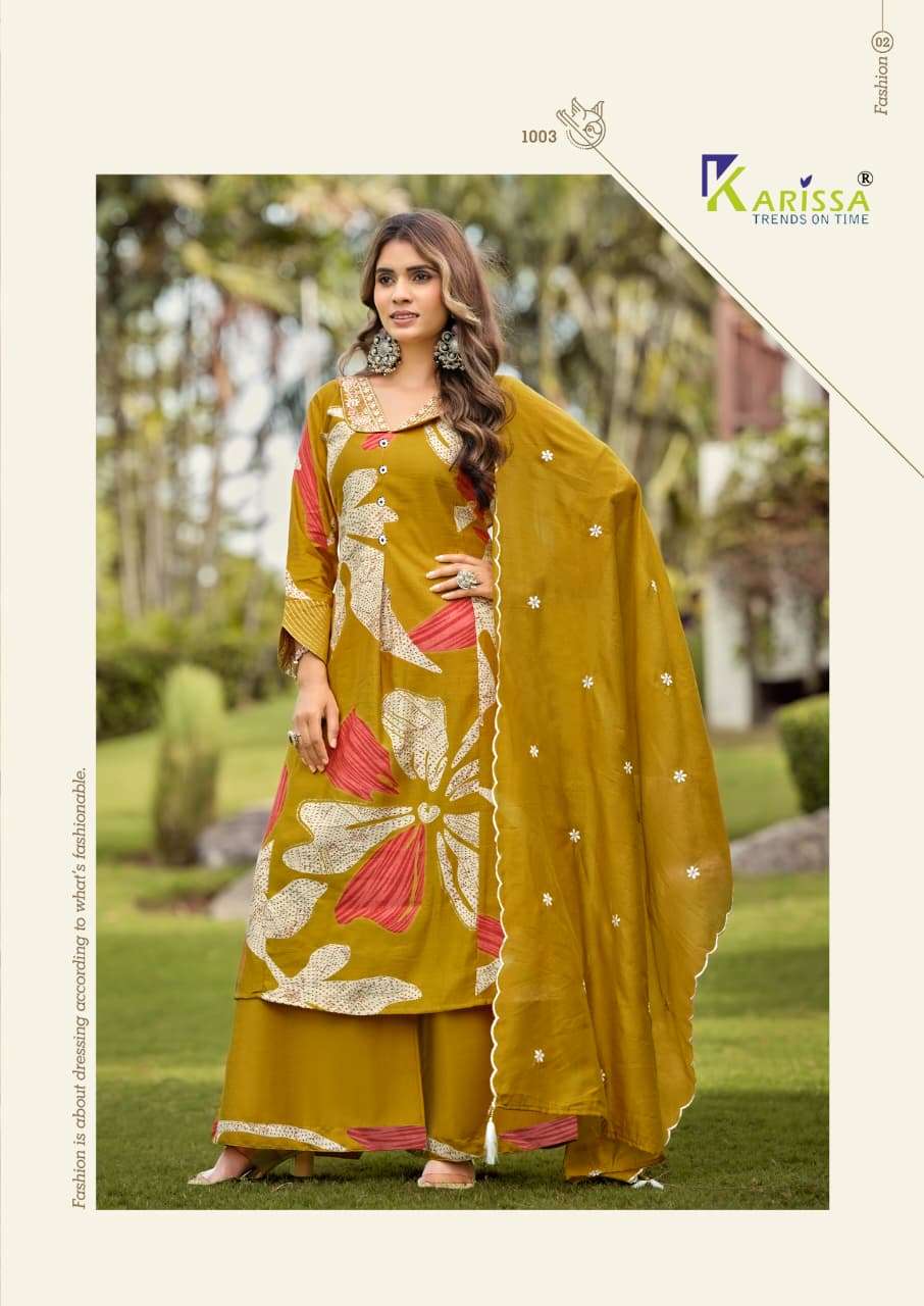 Karissa Kalki 1001 to 1006 Series Vatican Foil Printed Punjabi Suit Set