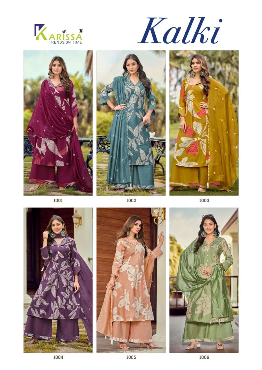 Karissa Kalki 1001 to 1006 Series Vatican Foil Printed Punjabi Suit Set