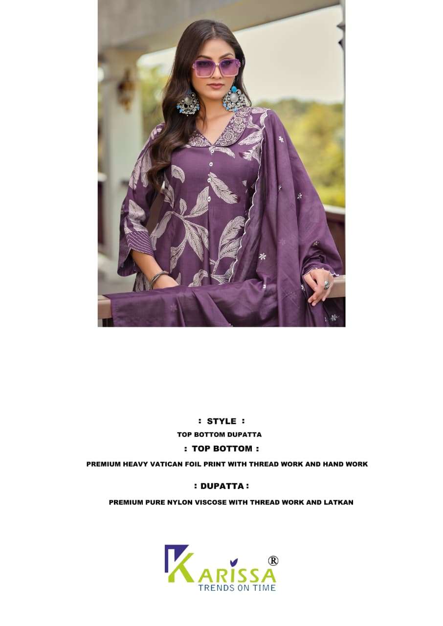 Karissa Kalki Premium Vatican Foil Kurti Pant Dupatta Set