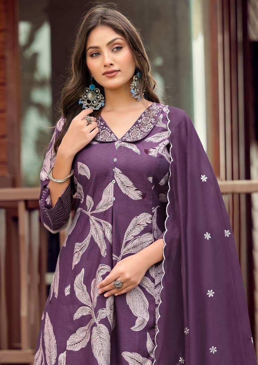 Karissa Kalki Premium Vatican Foil Kurti Pant Dupatta Set