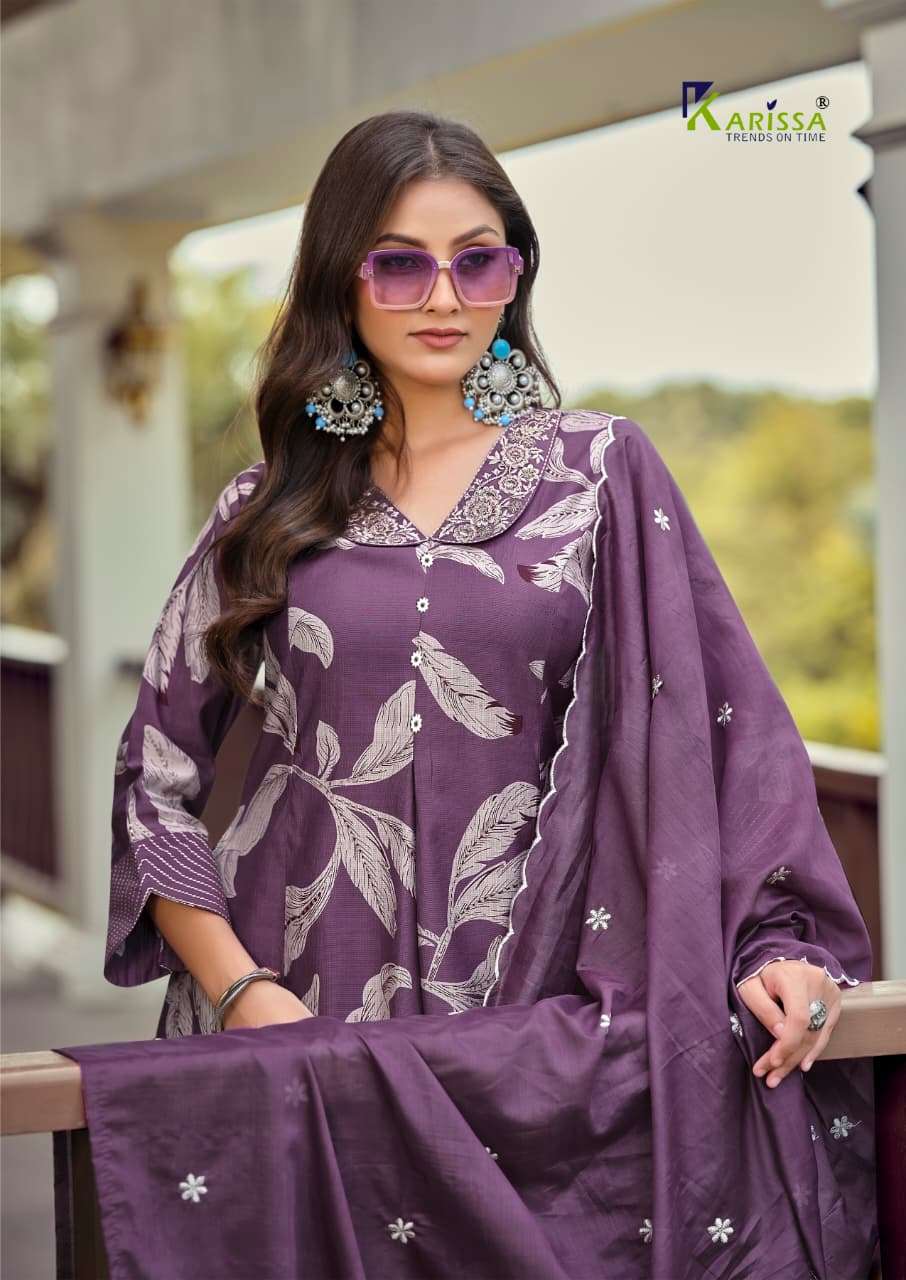 Karissa Kalki Premium Vatican Foil Kurti Pant Dupatta Set