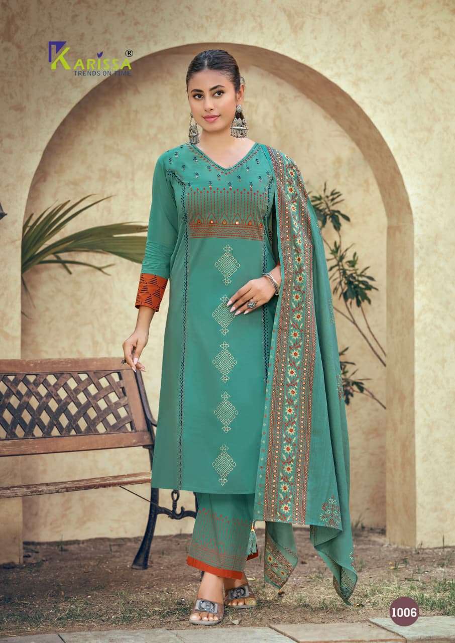 Karissa Kanika Bombay Cotton Kurti Pant Dupatta Set - Amrah Wholesale