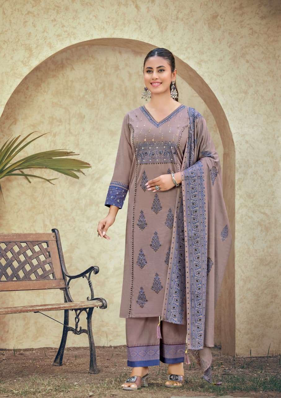 Karissa Kanika Bombay Cotton Kurti Pant Dupatta Set - Amrah Wholesale