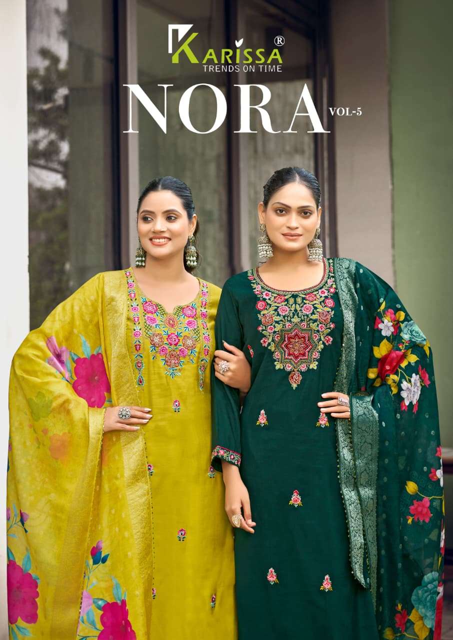 Karissa Nora Vol 5 Fancy Viscose Hand Khatli Work Dress - Amrah Wholesale