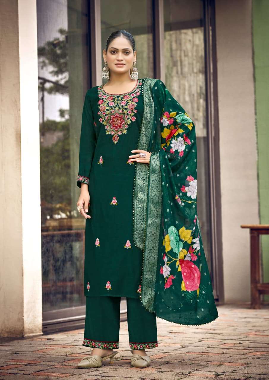 Karissa Nora Vol 5 Fancy Viscose Hand Khatli Work Dress - Amrah Wholesale