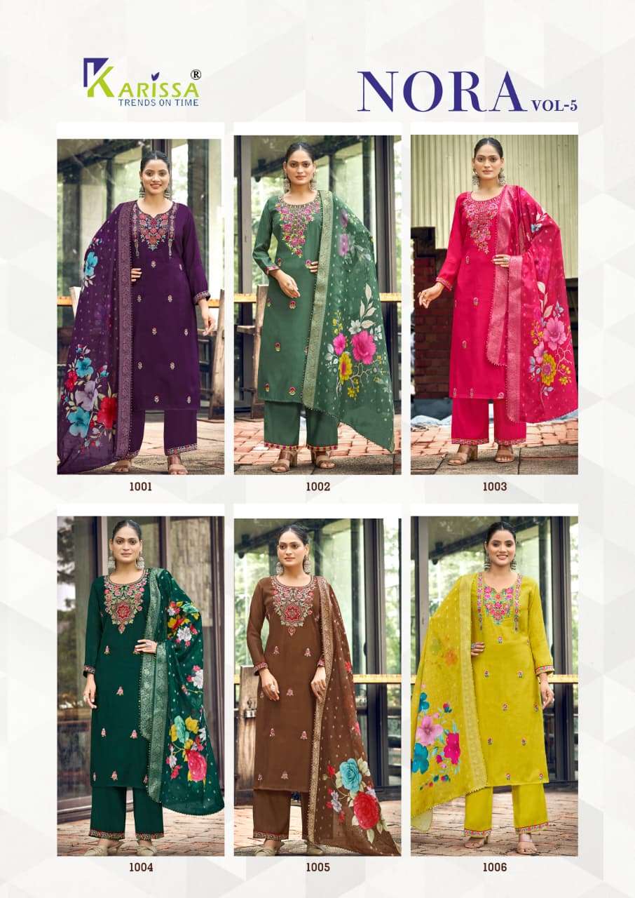 Karissa Nora Vol 5 Fancy Viscose Hand Khatli Work Dress - Amrah Wholesale